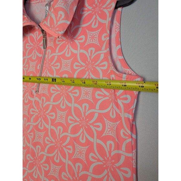 Lulu B Sleeveless Swing Dress Womens Large SPF Fabric Pink Floral Stretchy Beach - Picture 13 of 14